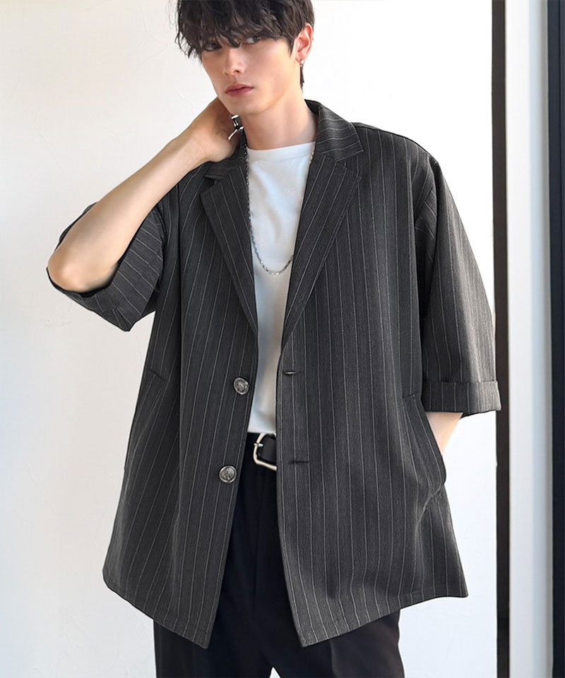《 java ジャバコラボ 》アウター ジャケット メンズ アンティーク釦 使い ストライプ柄 ヘリンボン生地 大きいサイズ 春 夏 2026ss クラシカルエルフ | classicalelf | 03
