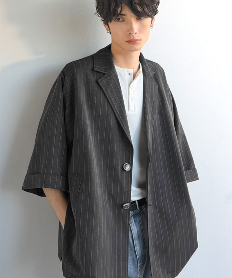 《 java ジャバコラボ 》アウター ジャケット メンズ アンティーク釦 使い ストライプ柄 ヘリンボン生地 大きいサイズ 春 夏 2026ss クラシカルエルフ | classicalelf | 04