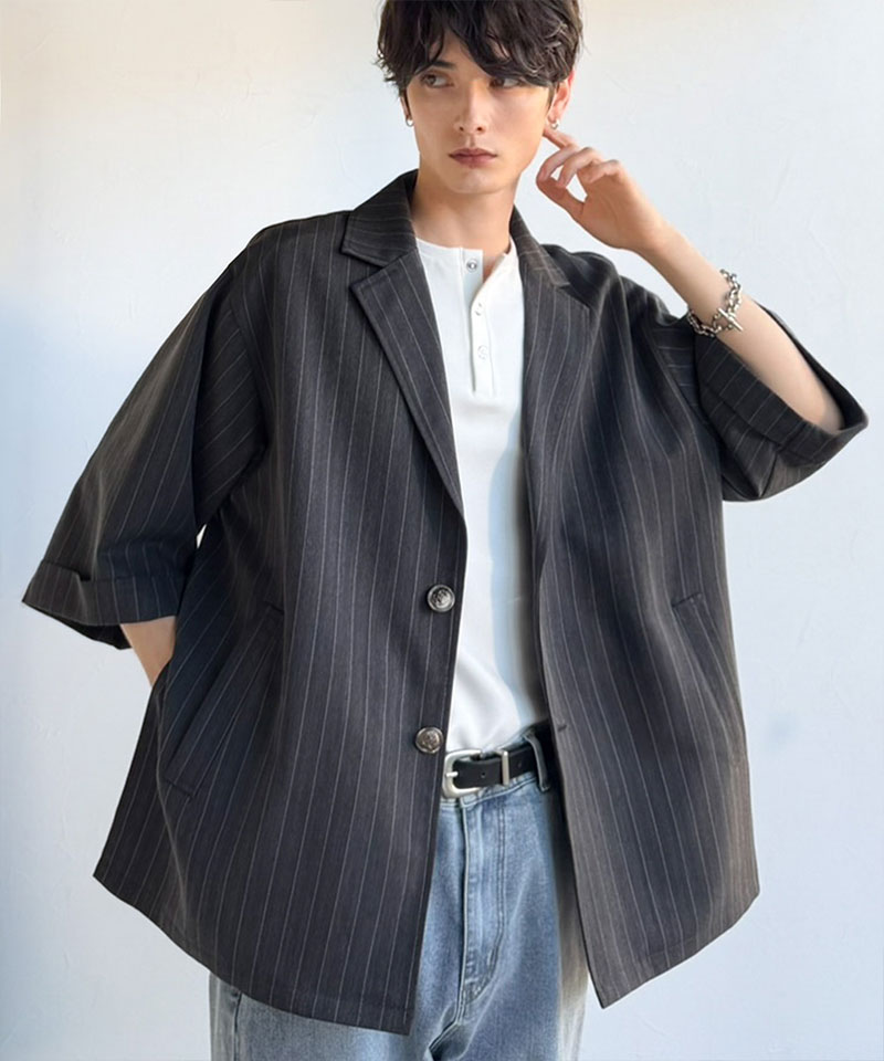 《 java ジャバコラボ 》アウター ジャケット メンズ アンティーク釦 使い ストライプ柄 ヘリンボン生地 大きいサイズ 春 夏 2026ss クラシカルエルフ | classicalelf | 06