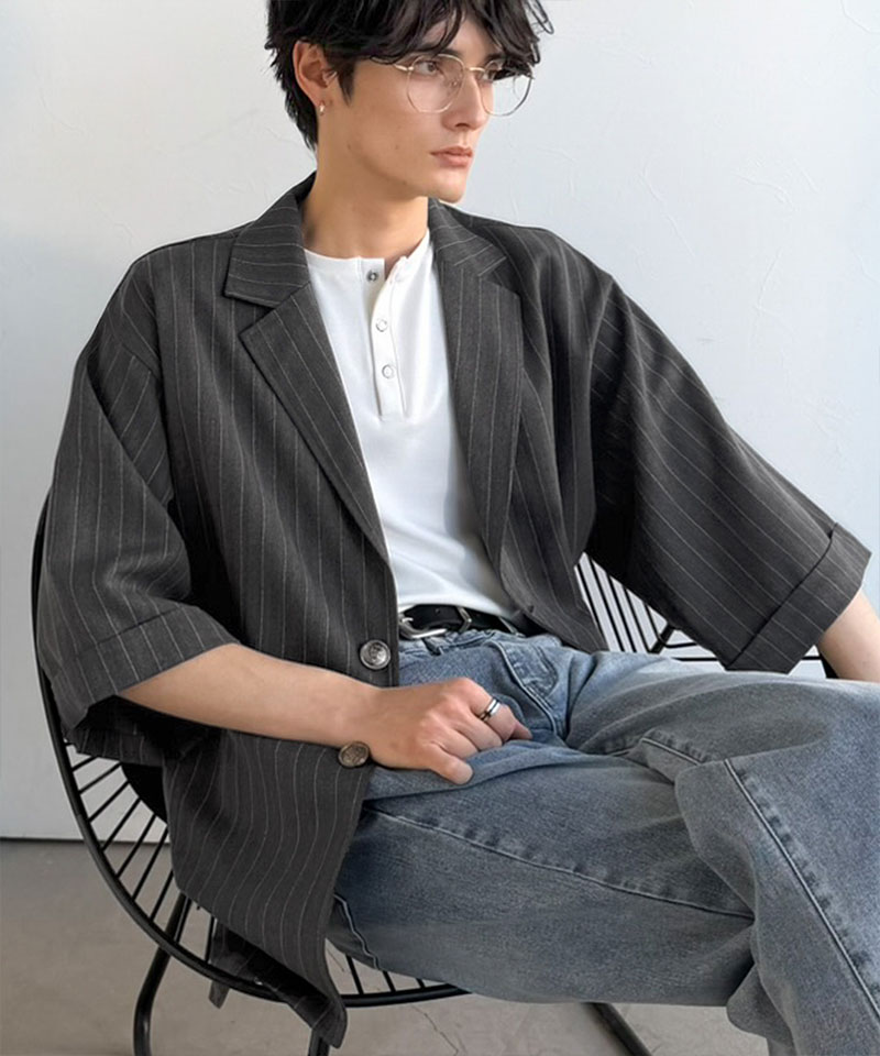 《 java ジャバコラボ 》アウター ジャケット メンズ アンティーク釦 使い ストライプ柄 ヘリンボン生地 大きいサイズ 春 夏 2026ss クラシカルエルフ | classicalelf | 08