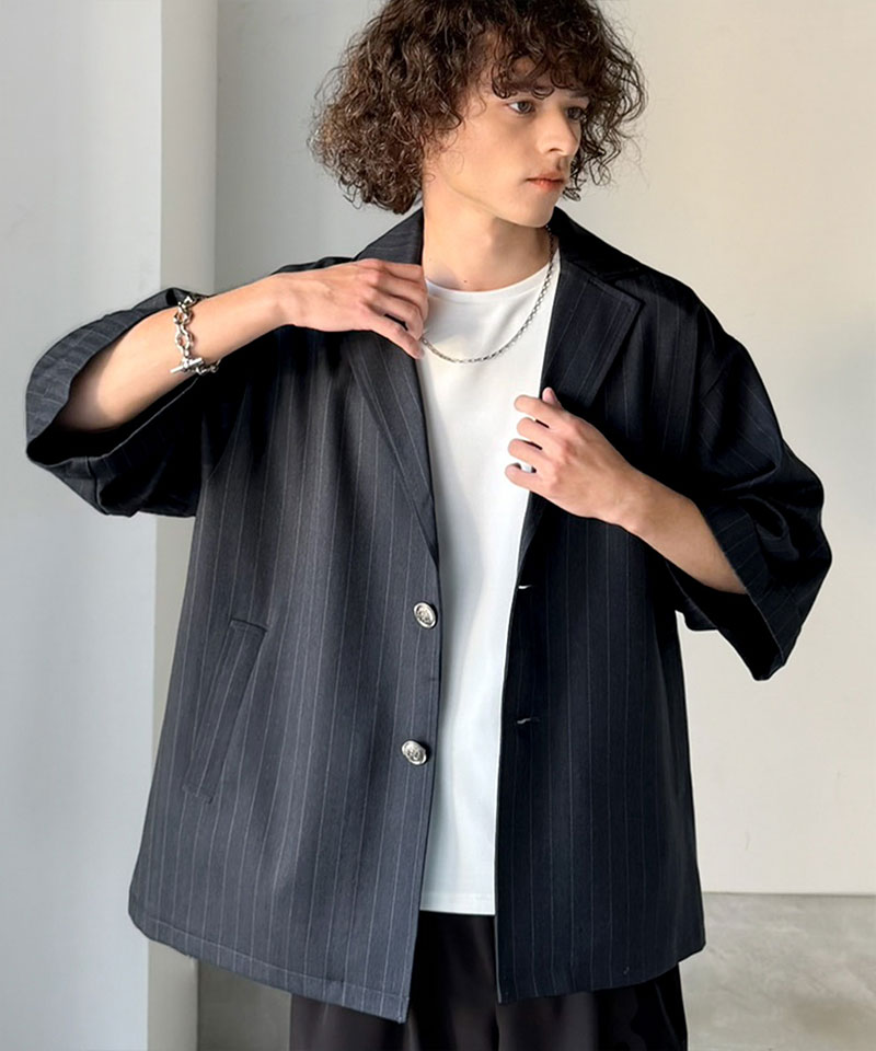 《 java ジャバコラボ 》アウター ジャケット メンズ アンティーク釦 使い ストライプ柄 ヘリンボン生地 大きいサイズ 春 夏 2026ss クラシカルエルフ | classicalelf | 12