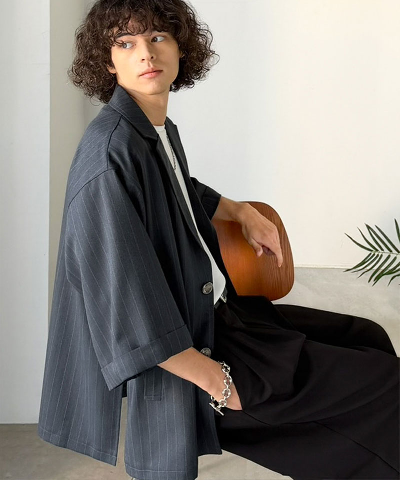 《 java ジャバコラボ 》アウター ジャケット メンズ アンティーク釦 使い ストライプ柄 ヘリンボン生地 大きいサイズ 春 夏 2026ss クラシカルエルフ | classicalelf | 14