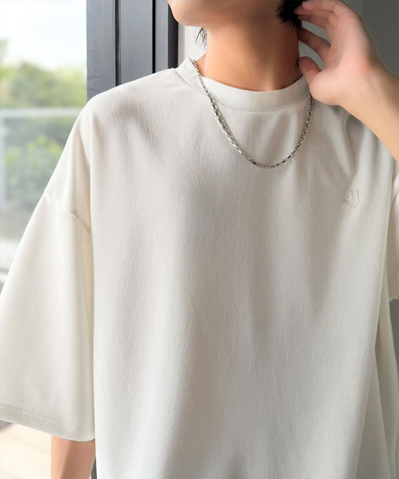 《JaVaジャバコラボ》【接触冷感・UVカット機能付き】胸刺繍 梨地カットジョーゼットTシャツ Java クラシカルエルフ jo1010057 | classicalelf | 05