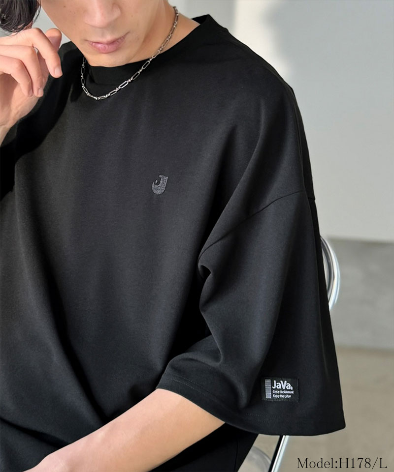 《JaVaジャバコラボ》【接触冷感・UVカット機能付き】胸刺繍 梨地カットジョーゼットTシャツ Java クラシカルエルフ jo1010057 | classicalelf | 06