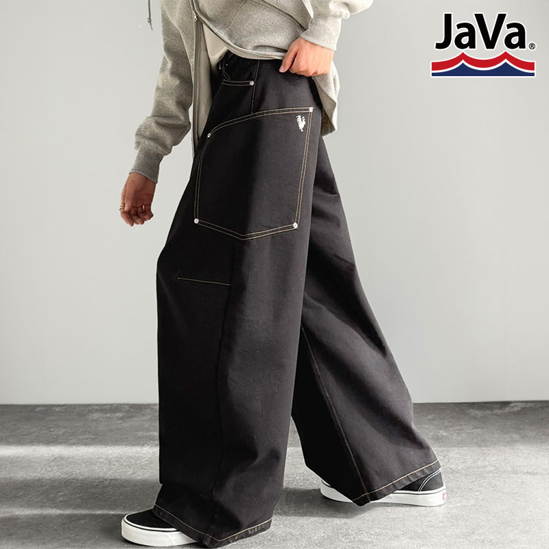 《java ジャバコラボ》 ゆったり デニムパンツ メンズ ワイド ボトムス パンツ カーブパンツ デニム バルーンパンツ トレンド感 カジュアル 10.5ozデニム | classicalelf
