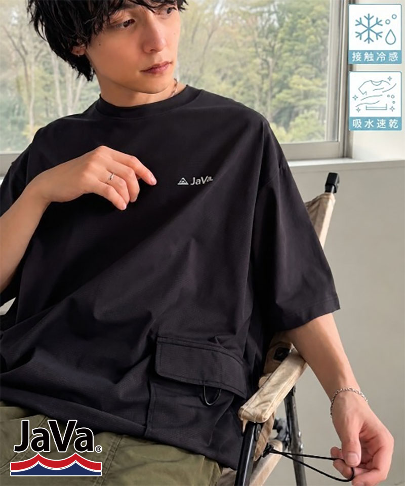 【接触冷感・吸水速乾】BIGポケット＆裾ドローコード マイクロメッシュTシャツ JaVa クラシカルエルフ jo1150091 | classicalelf