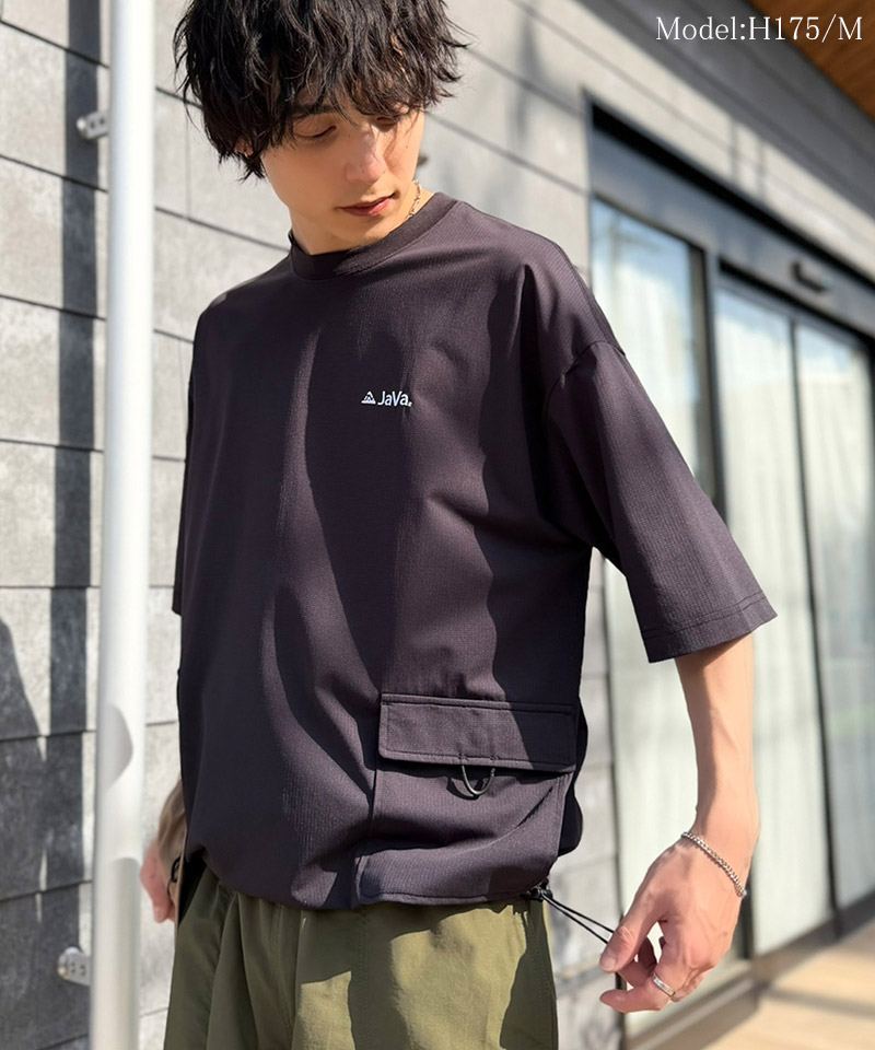 【接触冷感・吸水速乾】BIGポケット＆裾ドローコード マイクロメッシュTシャツ JaVa クラシカルエルフ jo1150091 | classicalelf | 03
