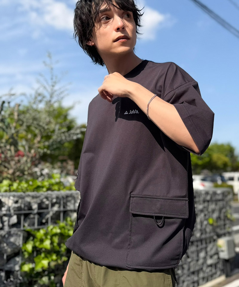 【接触冷感・吸水速乾】BIGポケット＆裾ドローコード マイクロメッシュTシャツ JaVa クラシカルエルフ jo1150091 | classicalelf | 04
