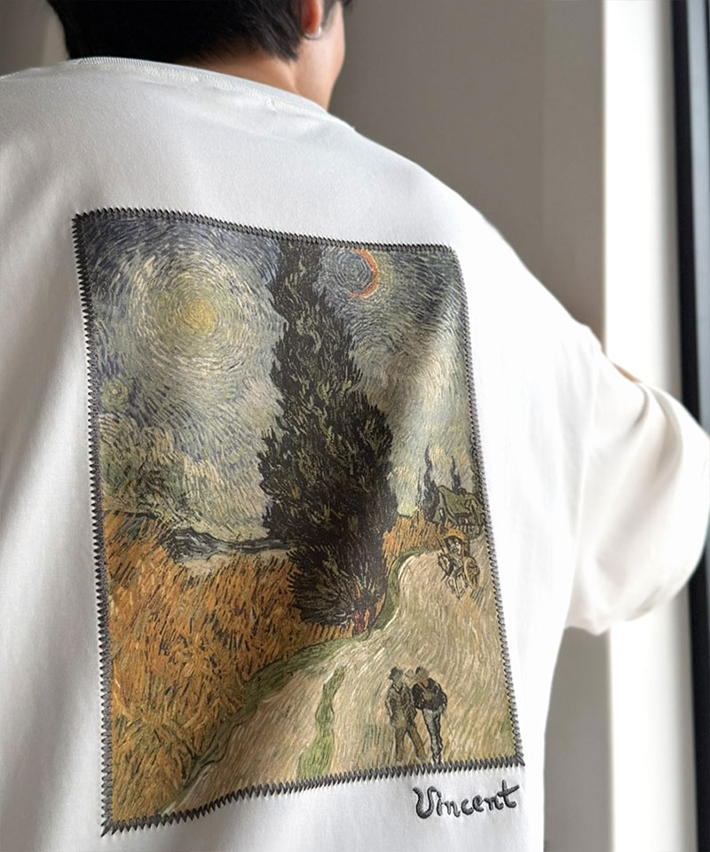 ステッチ刺繍MIXデザイン ゴッホ絵画Tシャツ【接触冷感・UVカット】Classical Elf Java クラシカルエルフ jo1150093 | classicalelf | 10