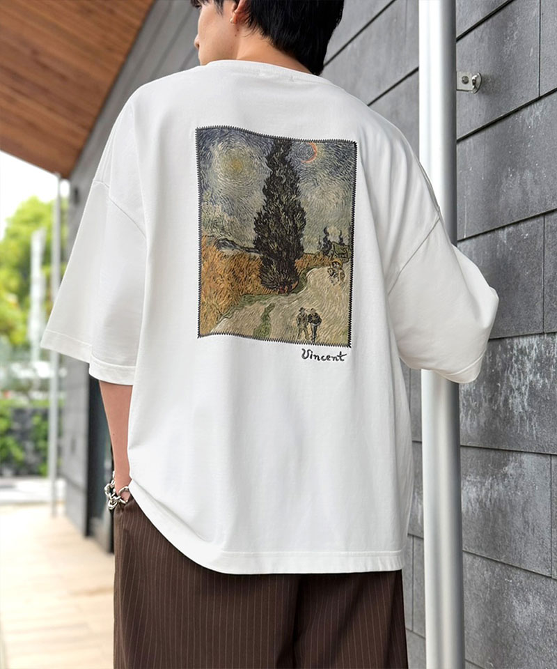 ステッチ刺繍MIXデザイン ゴッホ絵画Tシャツ【接触冷感・UVカット】Classical Elf Java クラシカルエルフ jo1150093 | classicalelf | 11