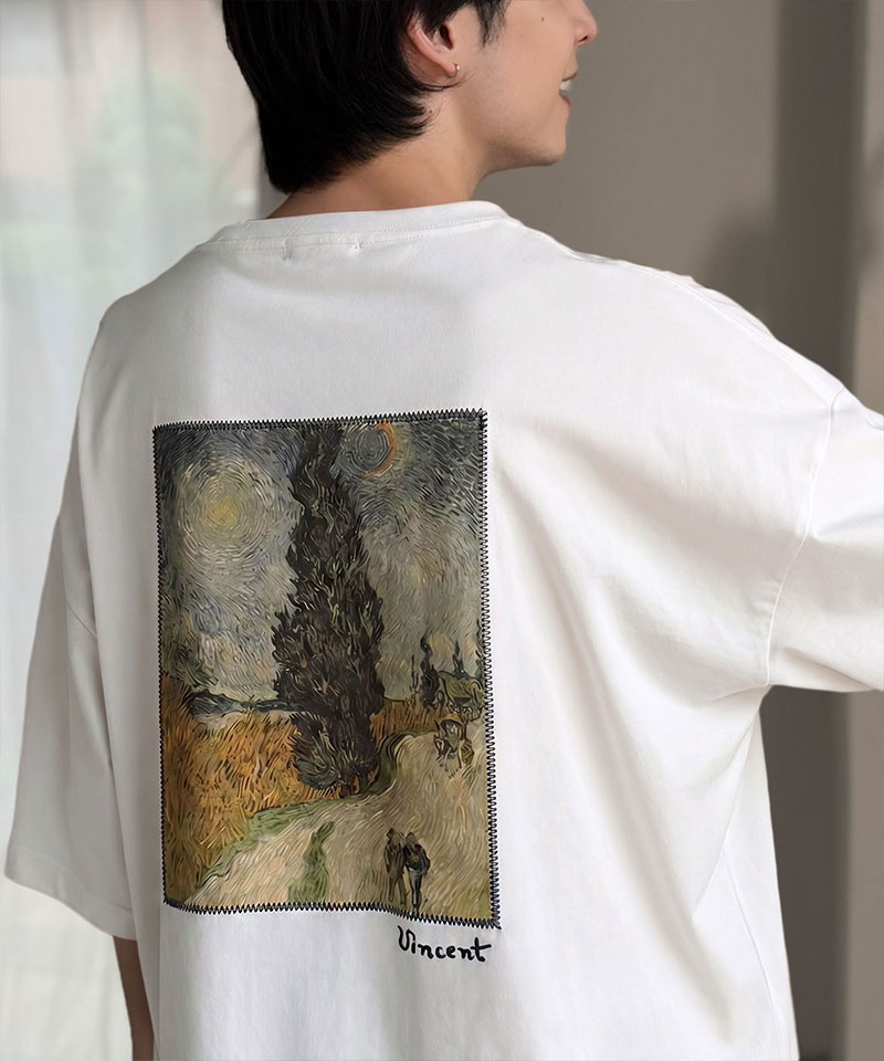ステッチ刺繍MIXデザイン ゴッホ絵画Tシャツ【接触冷感・UVカット】Classical Elf Java クラシカルエルフ jo1150093 | classicalelf | 12