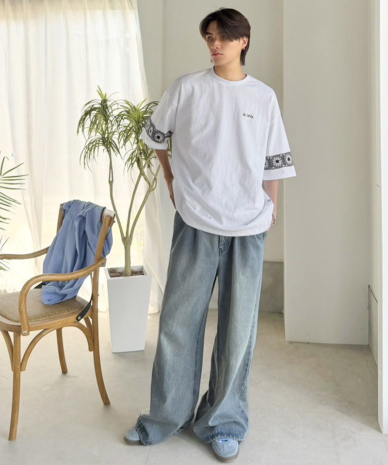 《JaVaジャバコラボ》袖先に遊びと清涼感を。袖クロシェ編み 配色切り替えデザインTシャツ JaVa クラシカルエルフ jo1150094 | classicalelf | 07