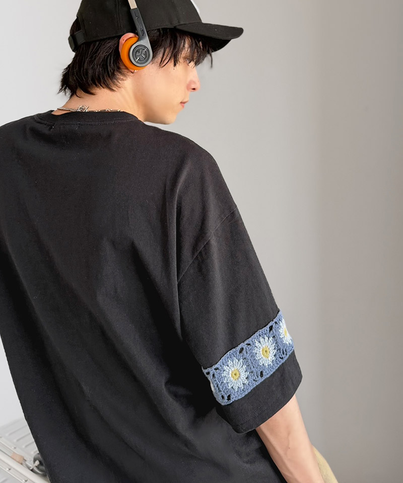 《JaVaジャバコラボ》袖先に遊びと清涼感を。袖クロシェ編み 配色切り替えデザインTシャツ JaVa クラシカルエルフ jo1150094 | classicalelf | 10