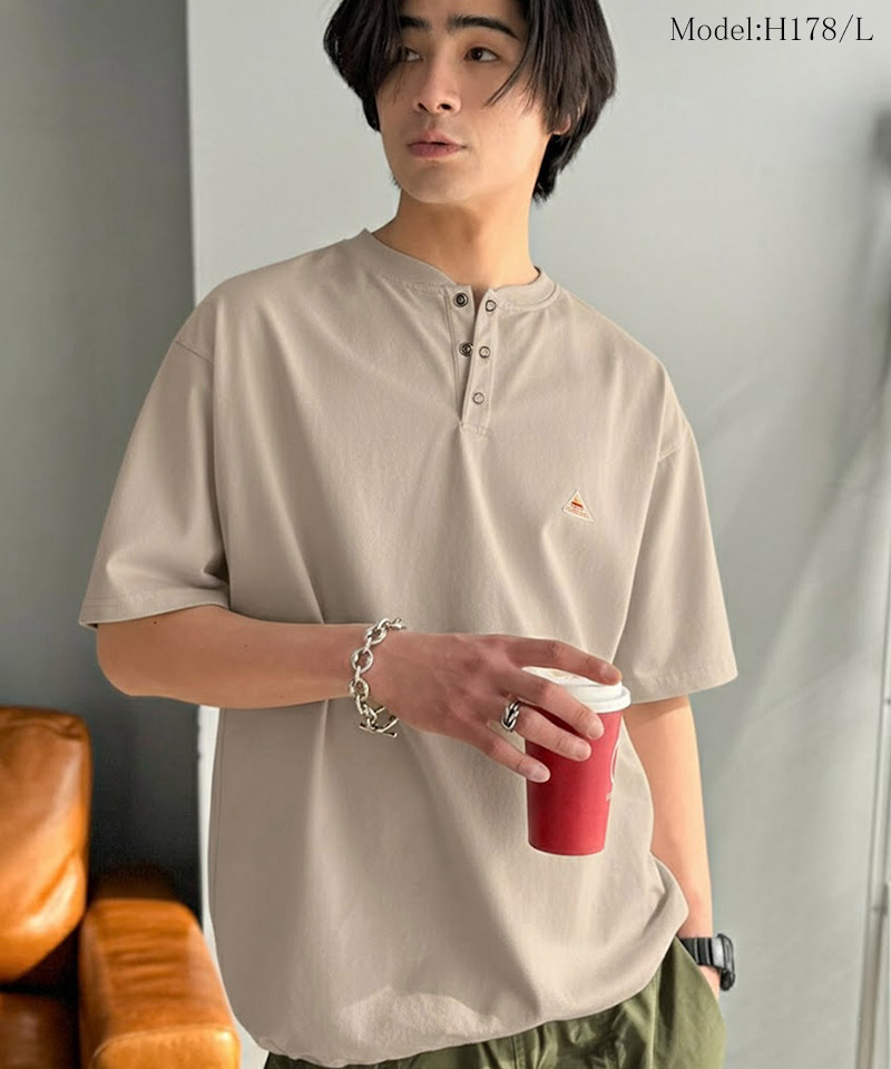 《java ジャバコラボ》 【接触冷感機能付き】 tシャツ メンズ 半袖 トップス ヘンリーネック ひんやり | classicalelf | 12