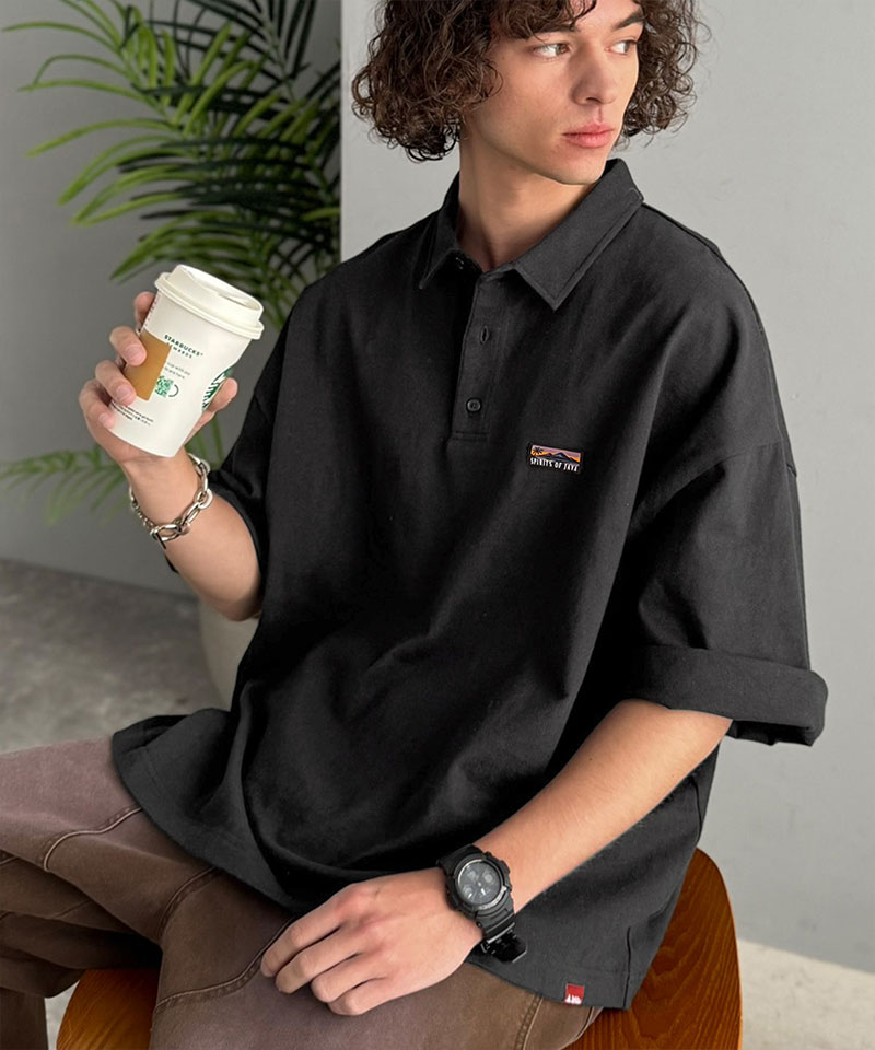 《 java ジャバコラボ 》トップス ポロシャツ メンズ ヘビロテ確定 綿100％ ヘビーウェイト 素材 スーパーワイド シルエット 衿 大きいサイズ 春 夏 | classicalelf | 08