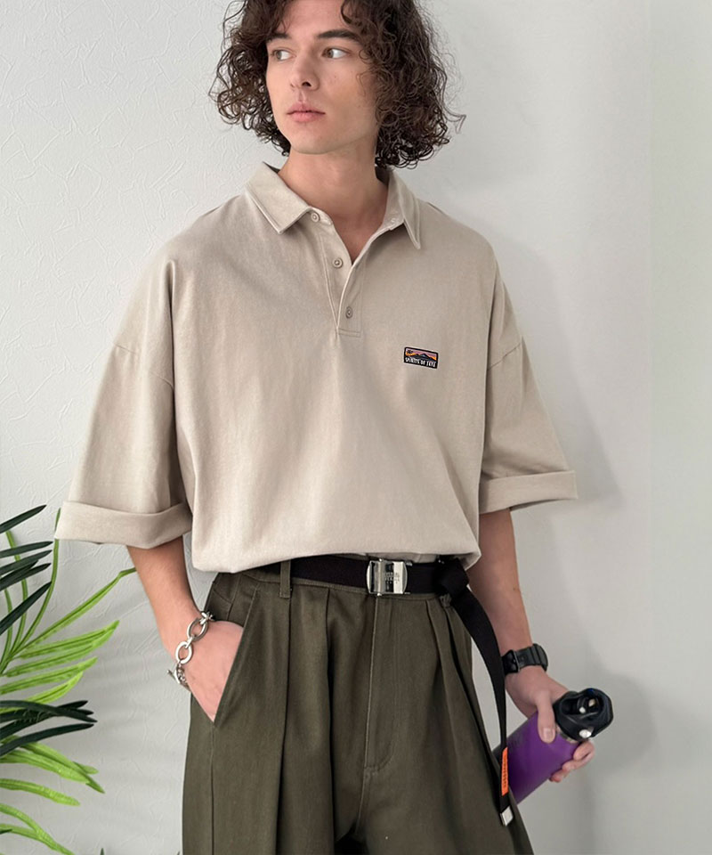 《 java ジャバコラボ 》トップス ポロシャツ メンズ ヘビロテ確定 綿100％ ヘビーウェイト 素材 スーパーワイド シルエット 衿 大きいサイズ 春 夏 | classicalelf | 14