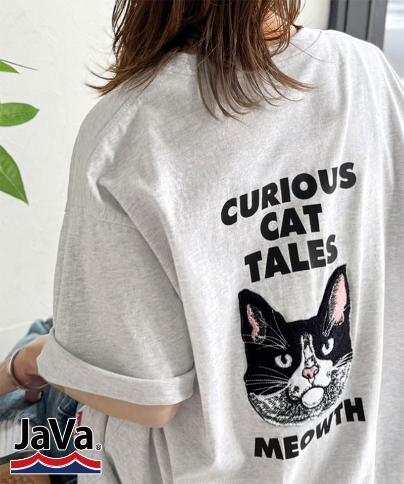 《java ジャバコラボ》 tシャツ メンズ 半袖 トップス コットン100% アニマル サガラ刺繍 ワッペン付き | classicalelf