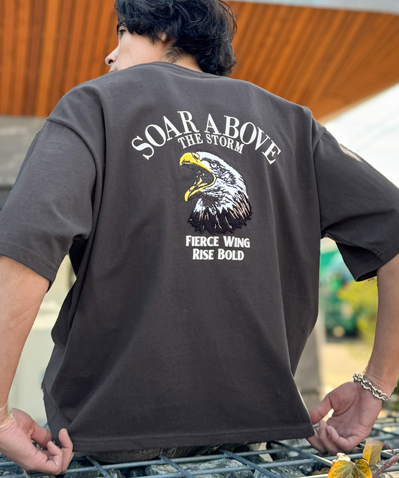 《java ジャバコラボ》 tシャツ メンズ 半袖 トップス コットン100% アニマル サガラ刺繍 ワッペン付き | classicalelf | 04