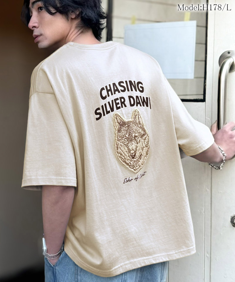 《java ジャバコラボ》 tシャツ メンズ 半袖 トップス コットン100% アニマル サガラ刺繍 ワッペン付き | classicalelf | 12