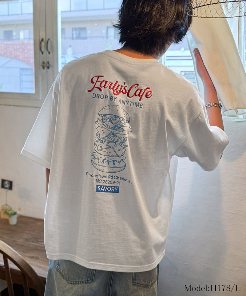 《java ジャバコラボ》 tシャツ メンズ 半袖 トップス 刺繍 プリント ハンバーガー クラシック | classicalelf | 02