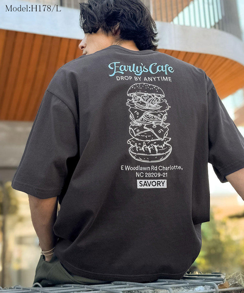《java ジャバコラボ》 tシャツ メンズ 半袖 トップス 刺繍 プリント ハンバーガー クラシック | classicalelf | 07