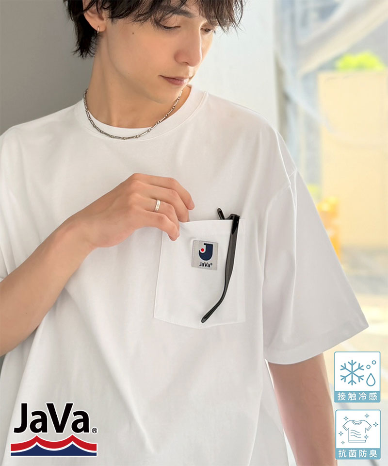 【接触冷感・抗菌防臭機能】胸ポケット付き ライトヘビーウェイト オーバーサイズTシャツ JaVa クラシカルエルフ jo1320020 | classicalelf