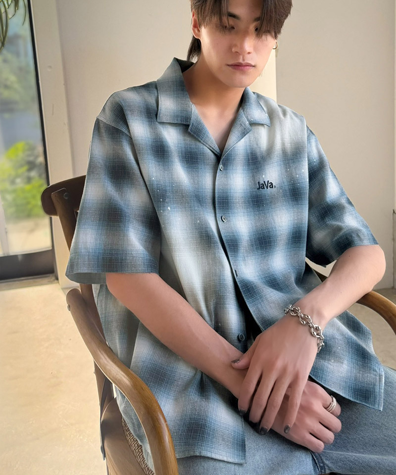 《JaVaジャバコラボ》ヴィンテージ加工 オンブレーチェック柄シャツ (半袖) JaVa クラシカルエルフ jo1320025 | classicalelf | 12