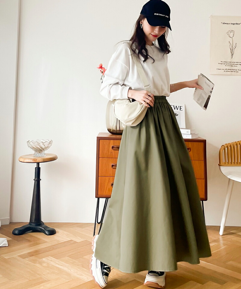 《java ジャバコラボ》 ボトムス スカート レディース ふんわり ボリューム たっぷり ギャザーフレア Aライン ドレープ ロング丈 | classicalelf | 04