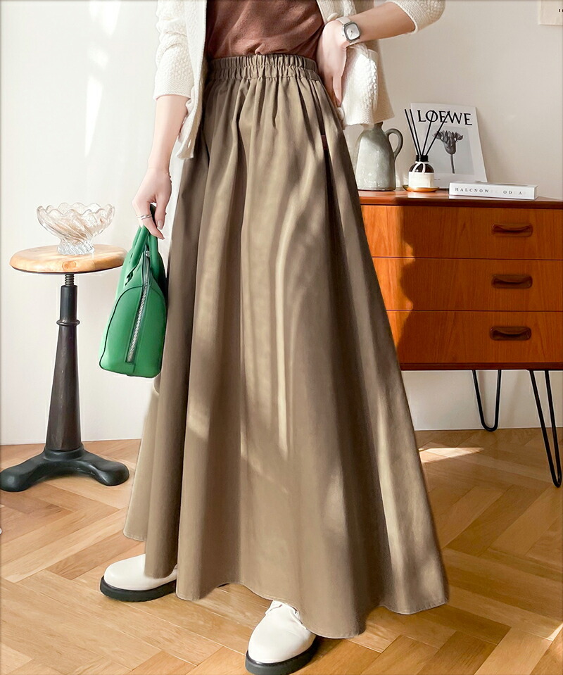 《java ジャバコラボ》 ボトムス スカート レディース ふんわり ボリューム たっぷり ギャザーフレア Aライン ドレープ ロング丈 | classicalelf | 07