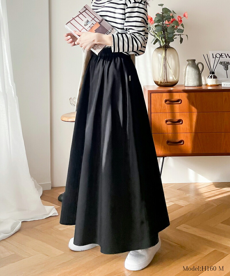 《java ジャバコラボ》 ボトムス スカート レディース ふんわり ボリューム たっぷり ギャザーフレア Aライン ドレープ ロング丈 | classicalelf | 09