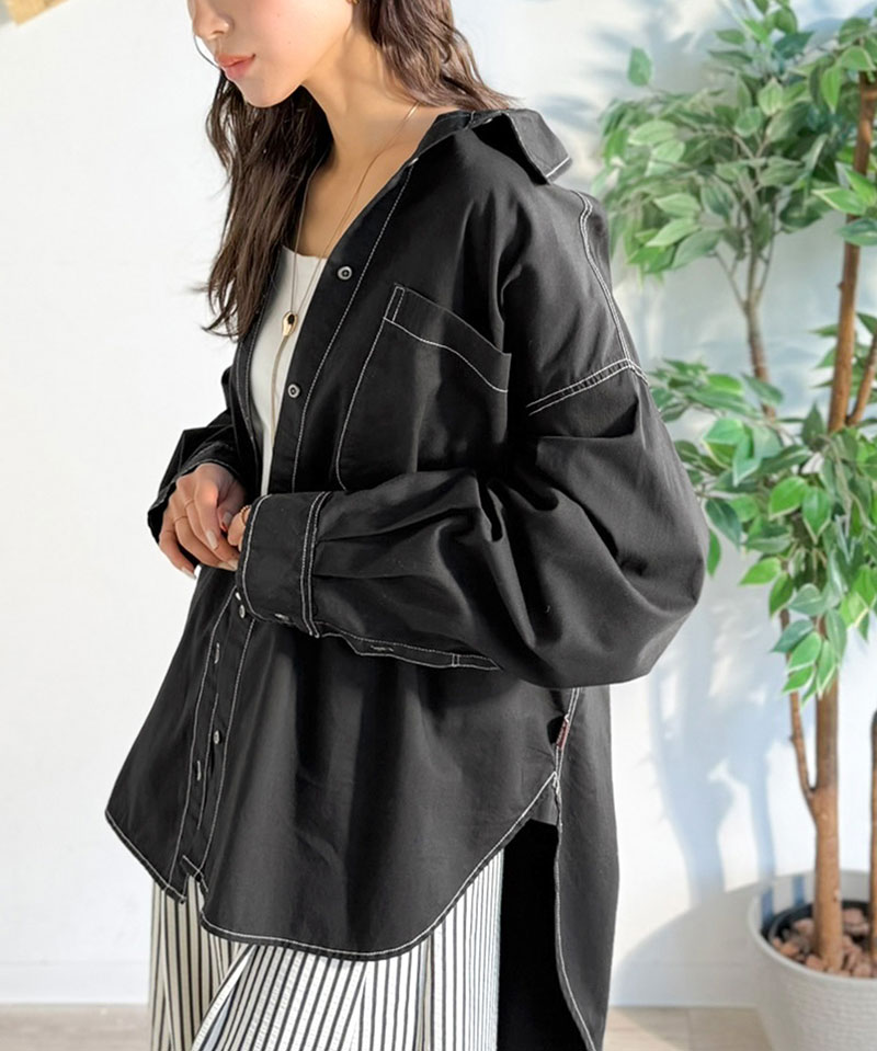 《java ジャバコラボ》 デニムシャツ レディース 大きいサイズ トップス シャツ ビックポケット 綿100% デザイン性 実用性 羽織り 万能シャツ | classicalelf | 08