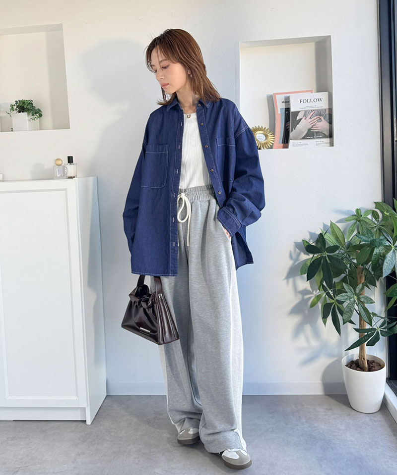 《java ジャバコラボ》 デニムシャツ レディース 大きいサイズ トップス シャツ ビックポケット 綿100% デザイン性 実用性 羽織り 万能シャツ | classicalelf | 15