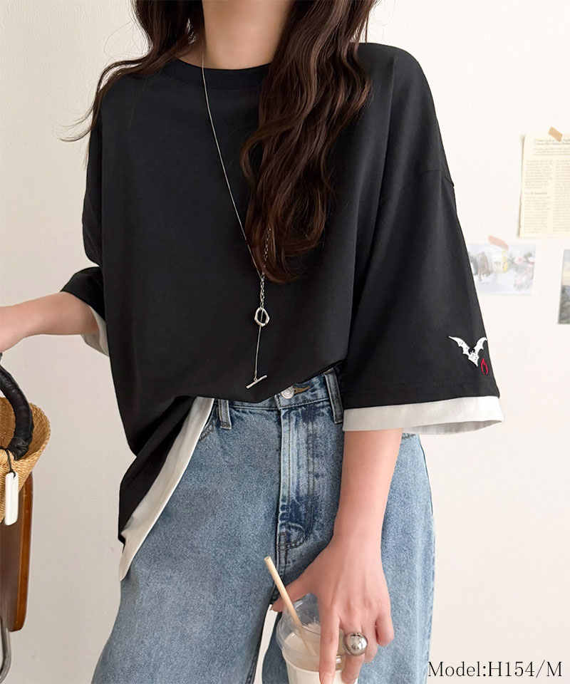 《JaVa ジャバコラボ》バックプリント×袖刺繍レイヤード風ドッキングTシャツ JaVa クラシカルエルフ jv1010601 | classicalelf | 03