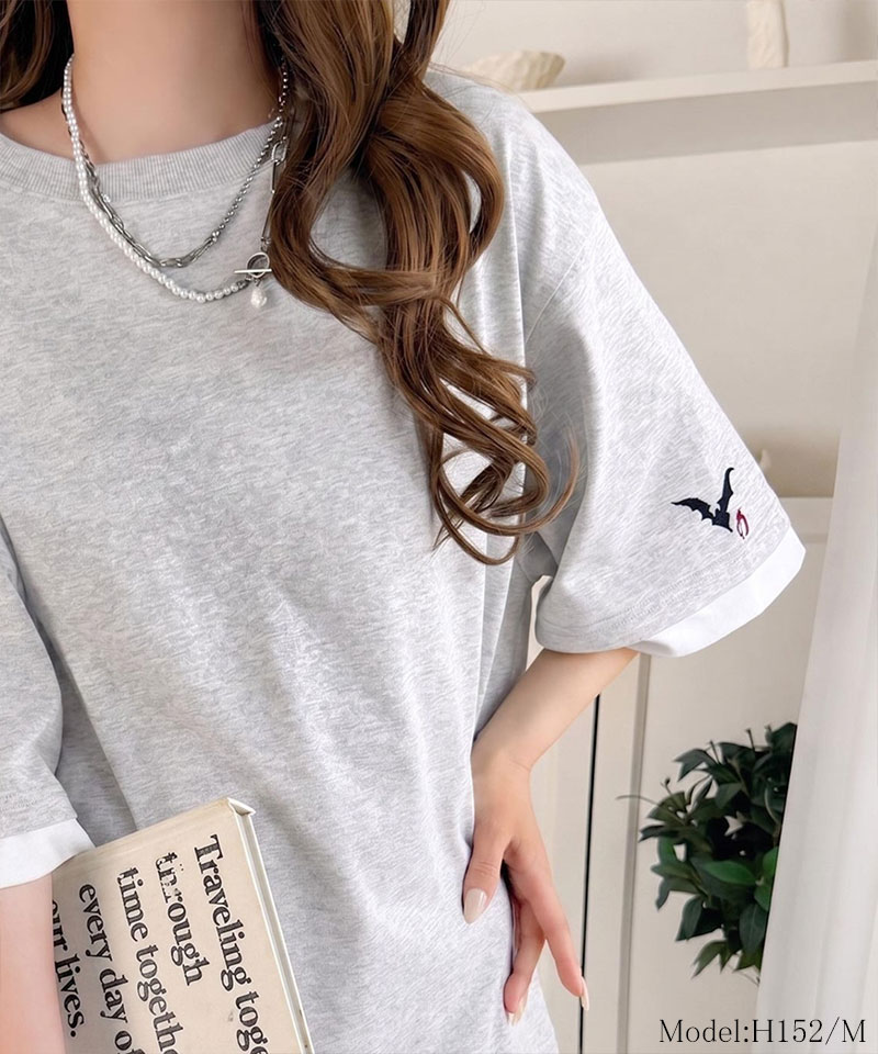 《JaVa ジャバコラボ》バックプリント×袖刺繍レイヤード風ドッキングTシャツ JaVa クラシカルエルフ jv1010601 | classicalelf | 08