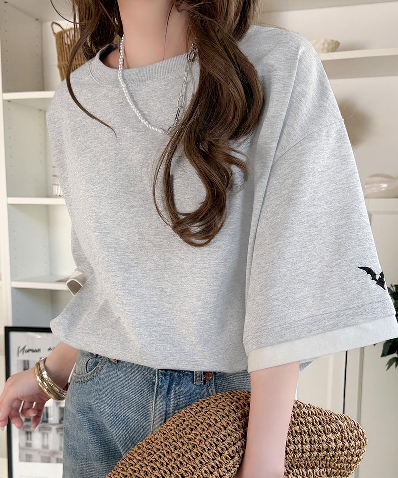 《JaVa ジャバコラボ》バックプリント×袖刺繍レイヤード風ドッキングTシャツ JaVa クラシカルエルフ jv1010601 | classicalelf | 11