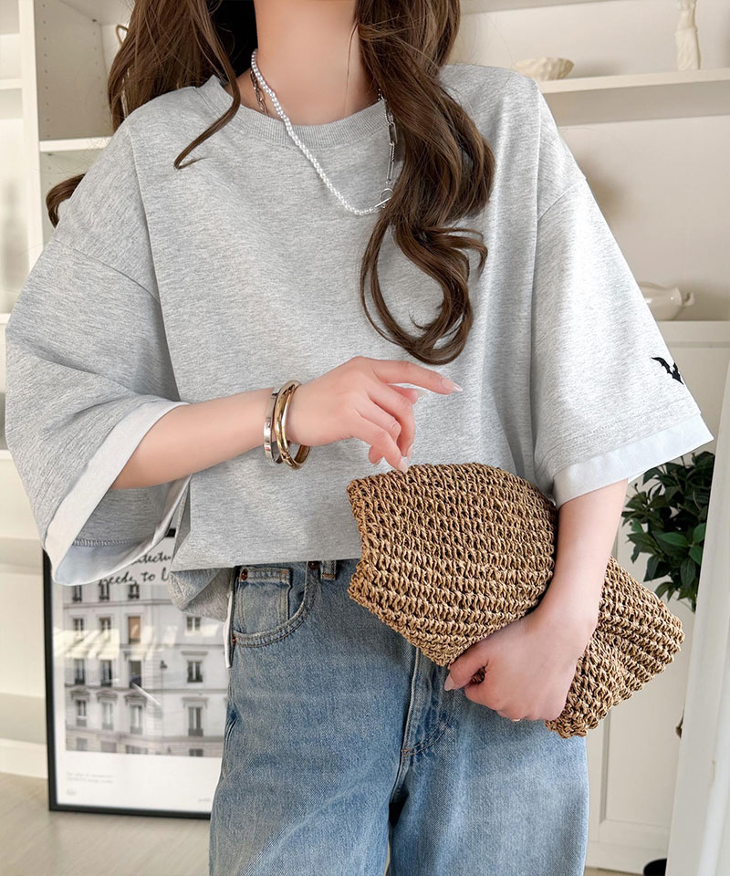 《JaVa ジャバコラボ》バックプリント×袖刺繍レイヤード風ドッキングTシャツ JaVa クラシカルエルフ jv1010601 | classicalelf | 12