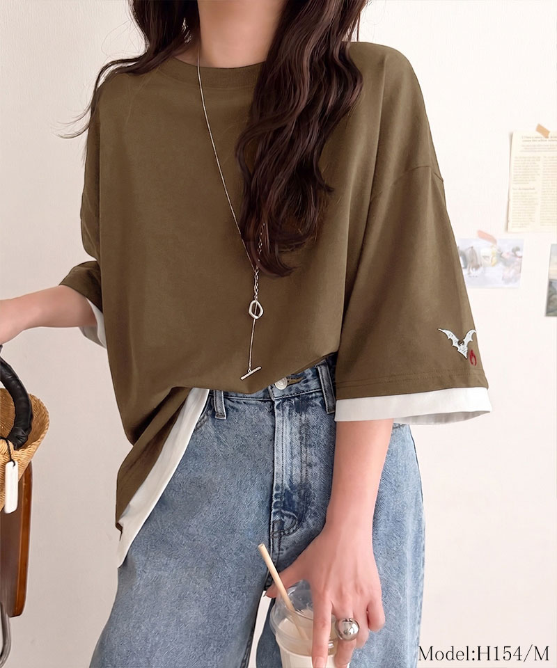 《JaVa ジャバコラボ》バックプリント×袖刺繍レイヤード風ドッキングTシャツ JaVa クラシカルエルフ jv1010601 | classicalelf | 13