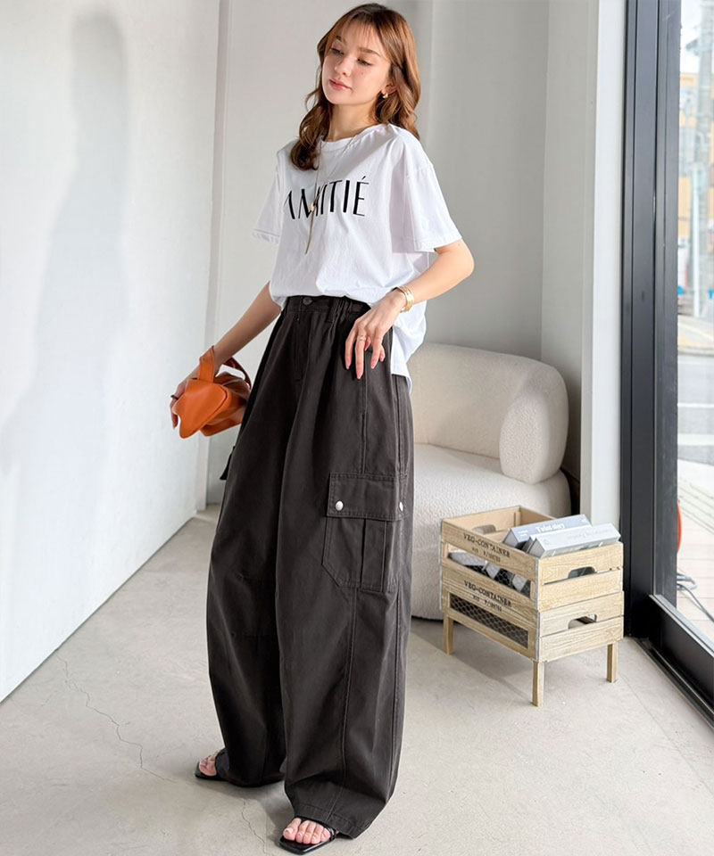 《 java ジャバコラボ》 ボトムスレディース 大きいサイズ パンツ レディース 程よい抜け感 綿 100% タック ワイド カーゴパンツ 着回し ロングシーズン | classicalelf | 04