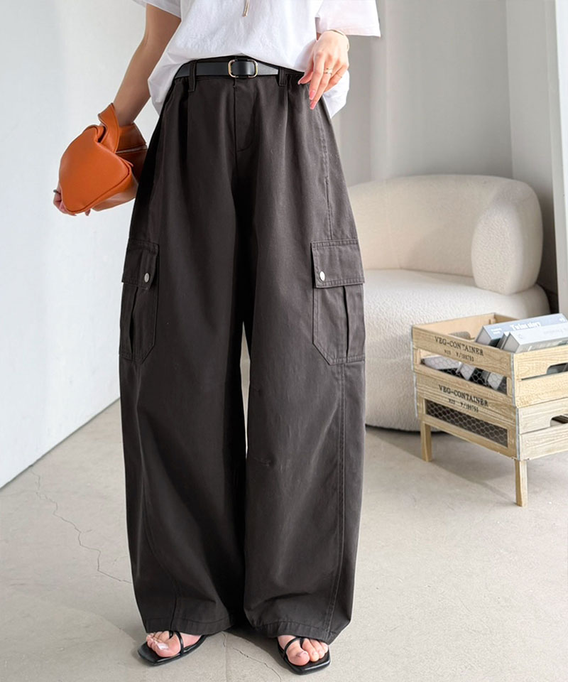 《 java ジャバコラボ》 ボトムスレディース 大きいサイズ パンツ レディース 程よい抜け感 綿 100% タック ワイド カーゴパンツ 着回し ロングシーズン | classicalelf | 05