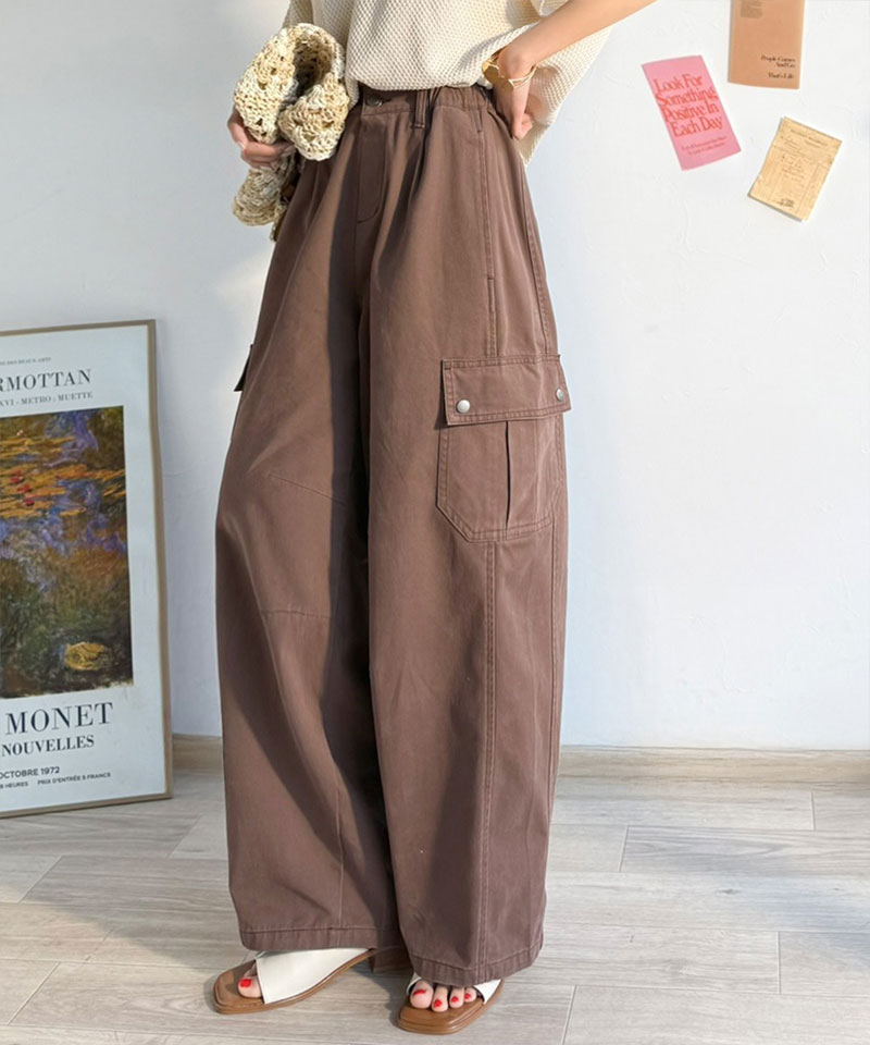 《 java ジャバコラボ》 ボトムスレディース 大きいサイズ パンツ レディース 程よい抜け感 綿 100% タック ワイド カーゴパンツ 着回し ロングシーズン | classicalelf | 11