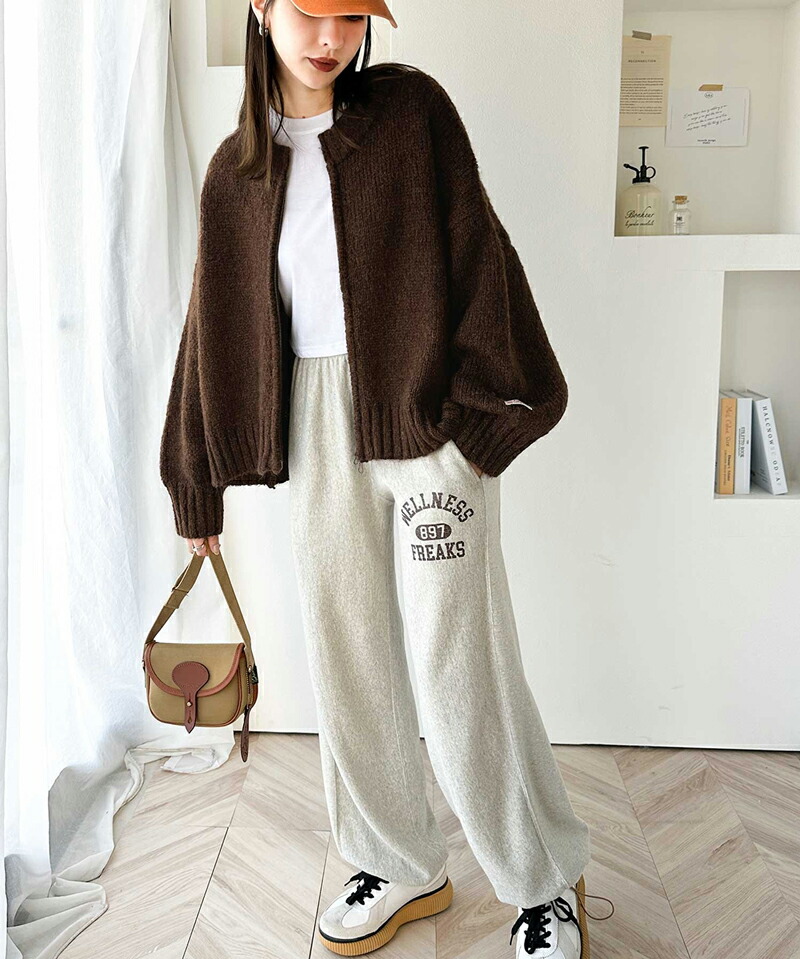 《javaジャバコラボ》 アウター ブルゾン レディース 前後 2way ダブルジップ ミックス ニットブルゾン ショート丈 羽織り レイヤードコーデ 高見え | classicalelf | 10