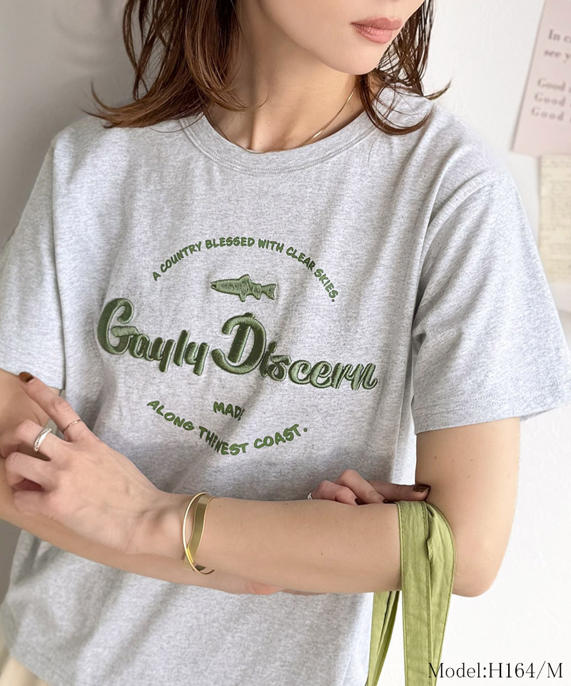 《java ジャバコラボ》 トップス カットソー レディース 刺繍Tシャツ 綿100％ おさかな プリント 遊び心 | classicalelf | 02
