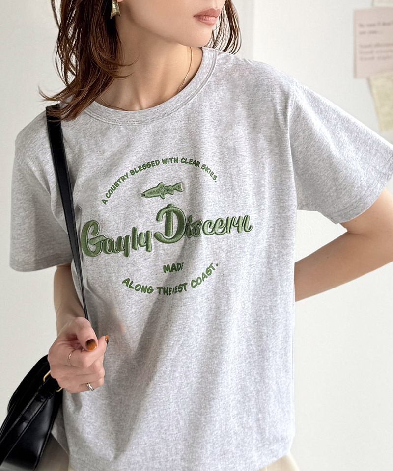 《java ジャバコラボ》 トップス カットソー レディース 刺繍Tシャツ 綿100％ おさかな プリント 遊び心 | classicalelf | 03