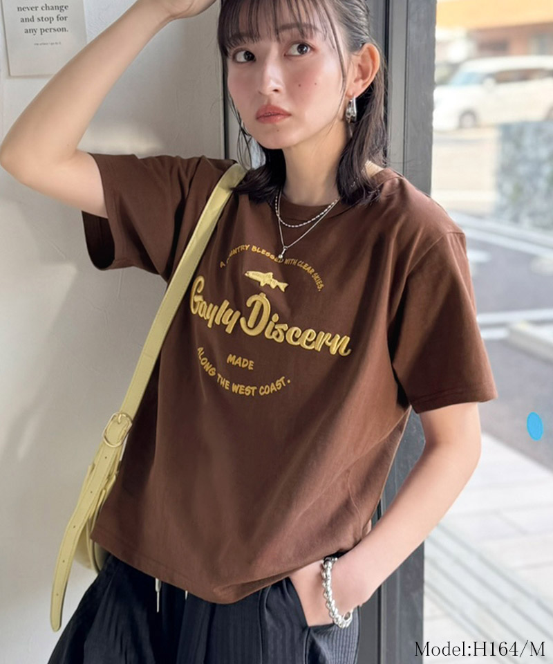 《java ジャバコラボ》 トップス カットソー レディース 刺繍Tシャツ 綿100％ おさかな プリント 遊び心 | classicalelf | 06