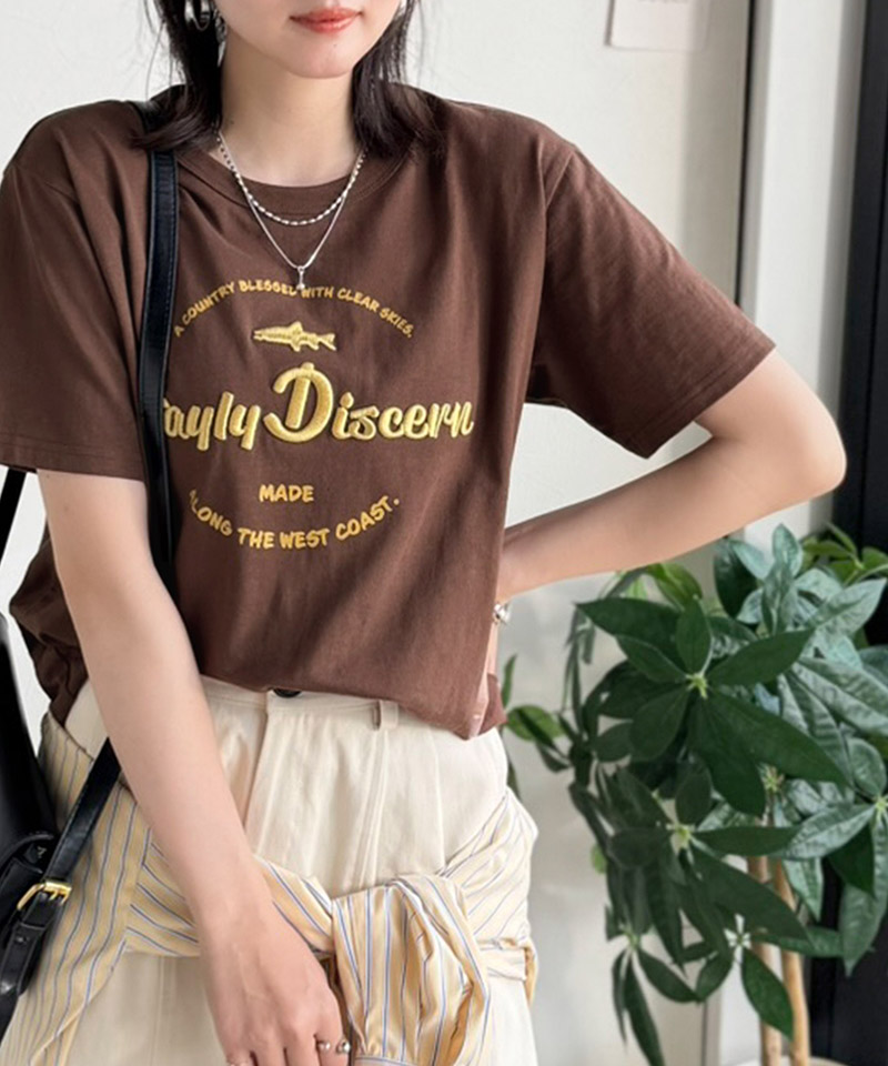 《java ジャバコラボ》 トップス カットソー レディース 刺繍Tシャツ 綿100％ おさかな プリント 遊び心 | classicalelf | 10