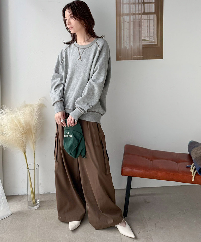《JaVaジャバコラボ》配色ステッチが映える◎裏起毛ガゼット＆袖刺繍プルオーバー JaVa クラシカルエルフ jv1050391 | classicalelf | 04