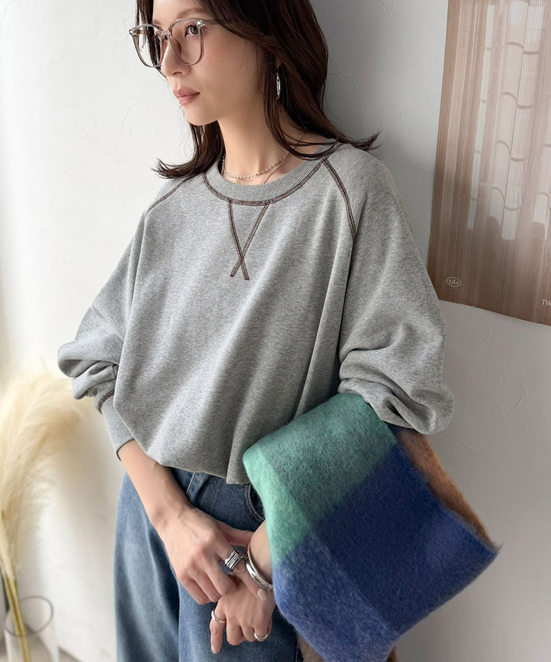 《JaVaジャバコラボ》配色ステッチが映える◎裏起毛ガゼット＆袖刺繍プルオーバー JaVa クラシカルエルフ jv1050391 | classicalelf | 05