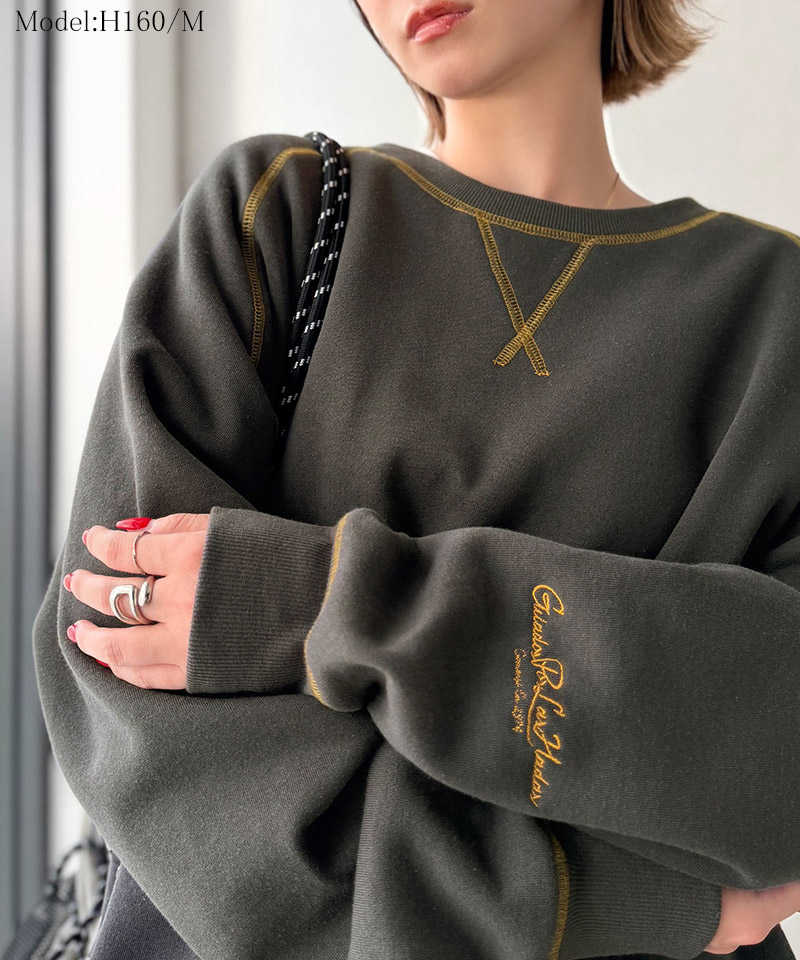 《JaVaジャバコラボ》配色ステッチが映える◎裏起毛ガゼット＆袖刺繍プルオーバー JaVa クラシカルエルフ jv1050391 | classicalelf | 06