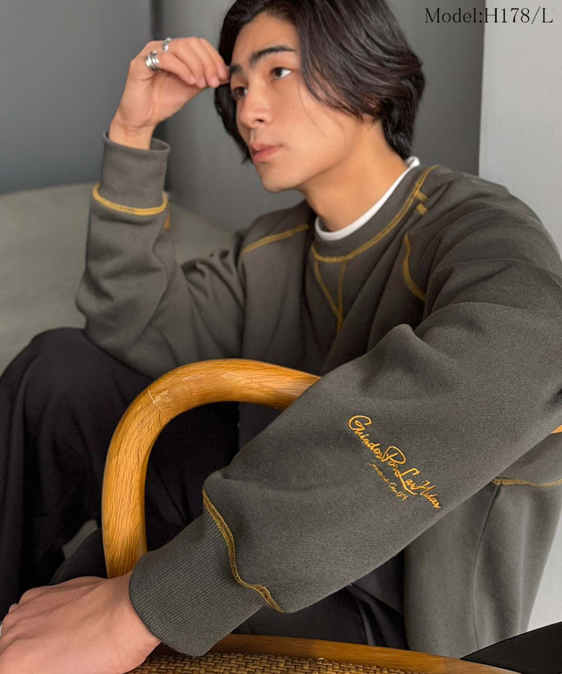 《JaVaジャバコラボ》配色ステッチが映える◎裏起毛ガゼット＆袖刺繍プルオーバー JaVa クラシカルエルフ jv1050391 | classicalelf | 09