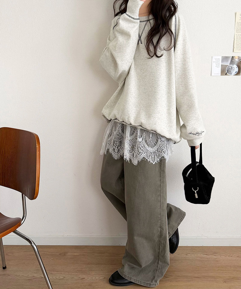 《JaVaジャバコラボ》配色ステッチが映える◎裏起毛ガゼット＆袖刺繍プルオーバー JaVa クラシカルエルフ jv1050391 | classicalelf | 12
